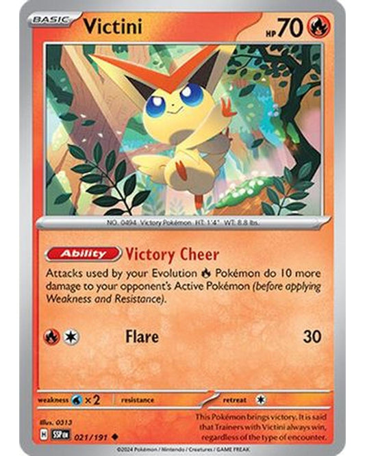 Victini 021/191  - Reverse Holofoil SV08 Surging Sparks - Uncommon