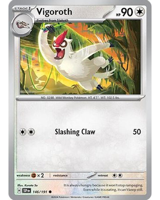 Vigoroth 146/191  - Reverse Holofoil SV08 Surging Sparks - Common