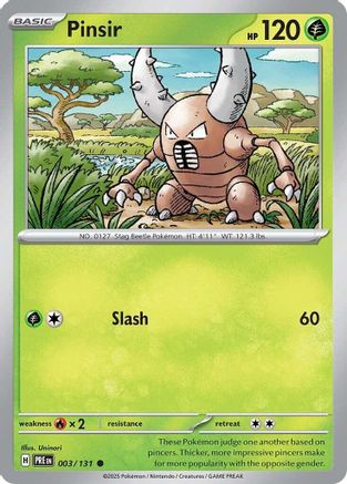 Pinsir 003/131  - Reverse Holofoil SV Prismatic Evolutions - Common