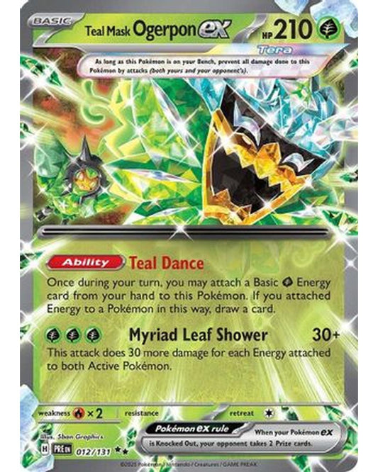Teal Mask Ogerpon ex 012/131  - Holofoil SV Prismatic Evolutions - Double Rare