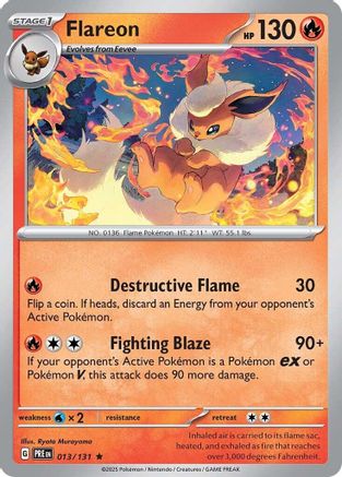 Flareon 013/131  - Holofoil SV Prismatic Evolutions - Rare