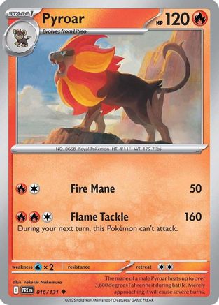 Pyroar 016/131  SV Prismatic Evolutions - Uncommon