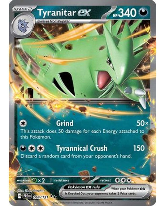 Tyranitar ex 064/131  - Holofoil SV Prismatic Evolutions - Double Rare
