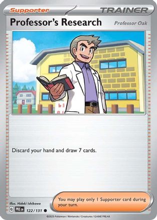 Professor's Research [Professor Oak] 122/131  - Reverse Holofoil SV Prismatic Evolutions - Common