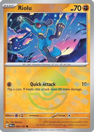 Riolu (Poke Ball Pattern) 050/131  - Holofoil SV Prismatic Evolutions - Common