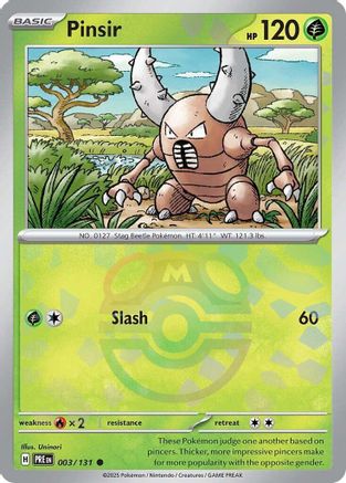 Pinsir (Master Ball Pattern) 003/131  - Holofoil SV Prismatic Evolutions - Common