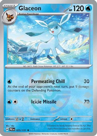 Glaceon (Master Ball Pattern) 025/131  - Holofoil SV Prismatic Evolutions - Rare