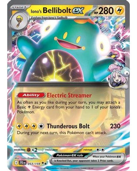Iono's Bellibolt ex 053/159  - Holofoil SV09 Journey Together - Double Rare