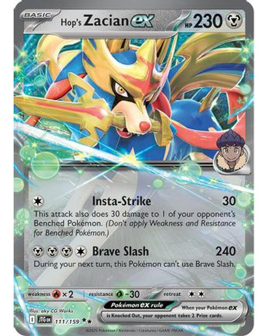 Hop's Zacian ex 111/159  - Holofoil SV09 Journey Together - Double Rare