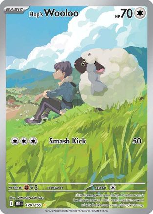 Hop's Wooloo 170/159  - Holofoil SV09 Journey Together - Illustration Rare
