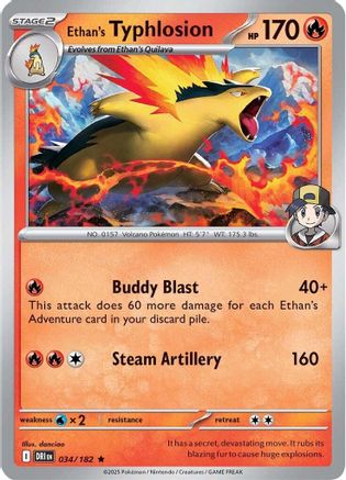 Ethan's Typhlosion 034/182  - Holofoil SV10 Destined Rivals - Rare