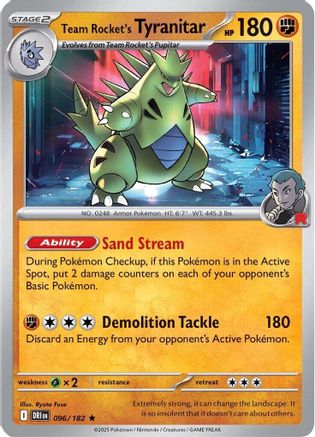 Team Rocket's Tyranitar 096/182  SV10 Destined Rivals - Rare