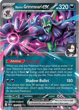 Marnie's Grimmsnarl ex 136/182  - Holofoil SV10 Destined Rivals - Double Rare