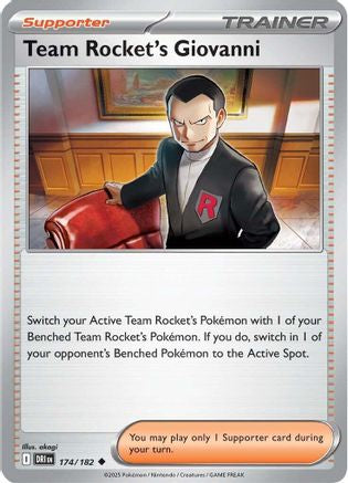 Team Rocket's Giovanni 174/182  - Reverse Holofoil SV10 Destined Rivals - Uncommon