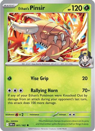 Ethan's Pinsir 001/182  SV10 Destined Rivals - Uncommon