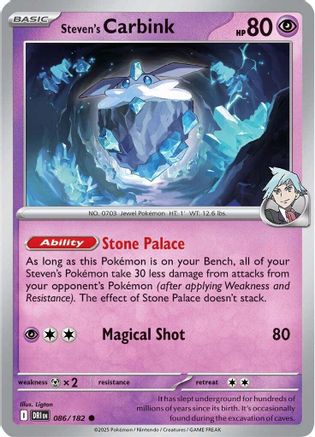 Steven's Carbink 086/182  - Reverse Holofoil SV10 Destined Rivals - Common