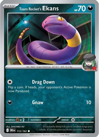 Team Rocket's Ekans 112/182  - Reverse Holofoil SV10 Destined Rivals - Common