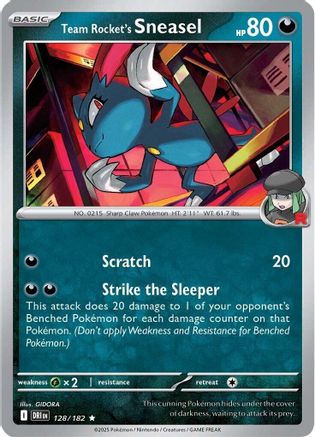 Team Rocket's Sneasel 128/182  - Holofoil SV10 Destined Rivals - Rare