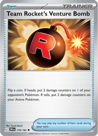 Team Rocket's Venture Bomb 179/182  - Reverse Holofoil SV10 Destined Rivals - Uncommon