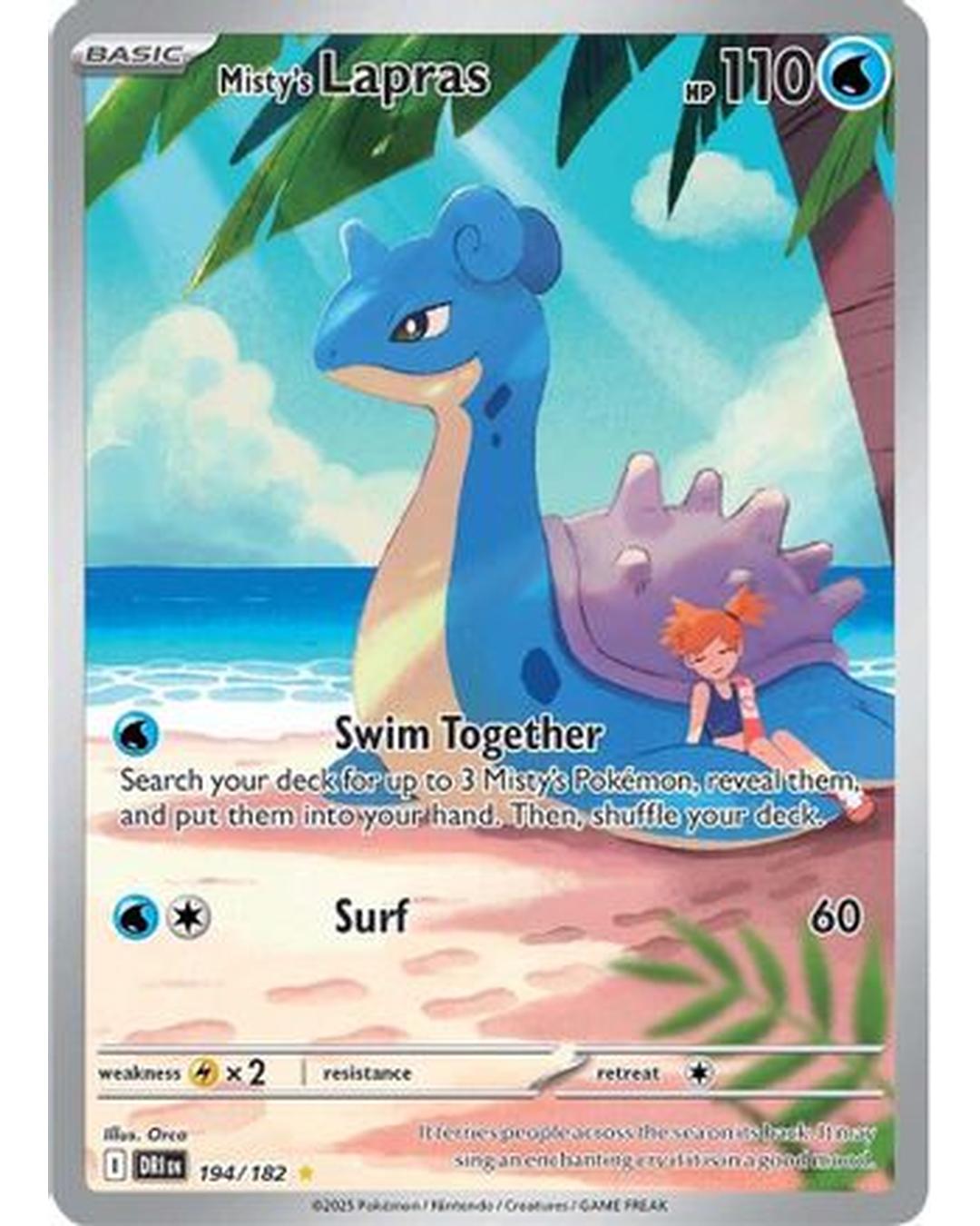 Misty's Lapras 194/182  - Holofoil SV10 Destined Rivals - Illustration Rare