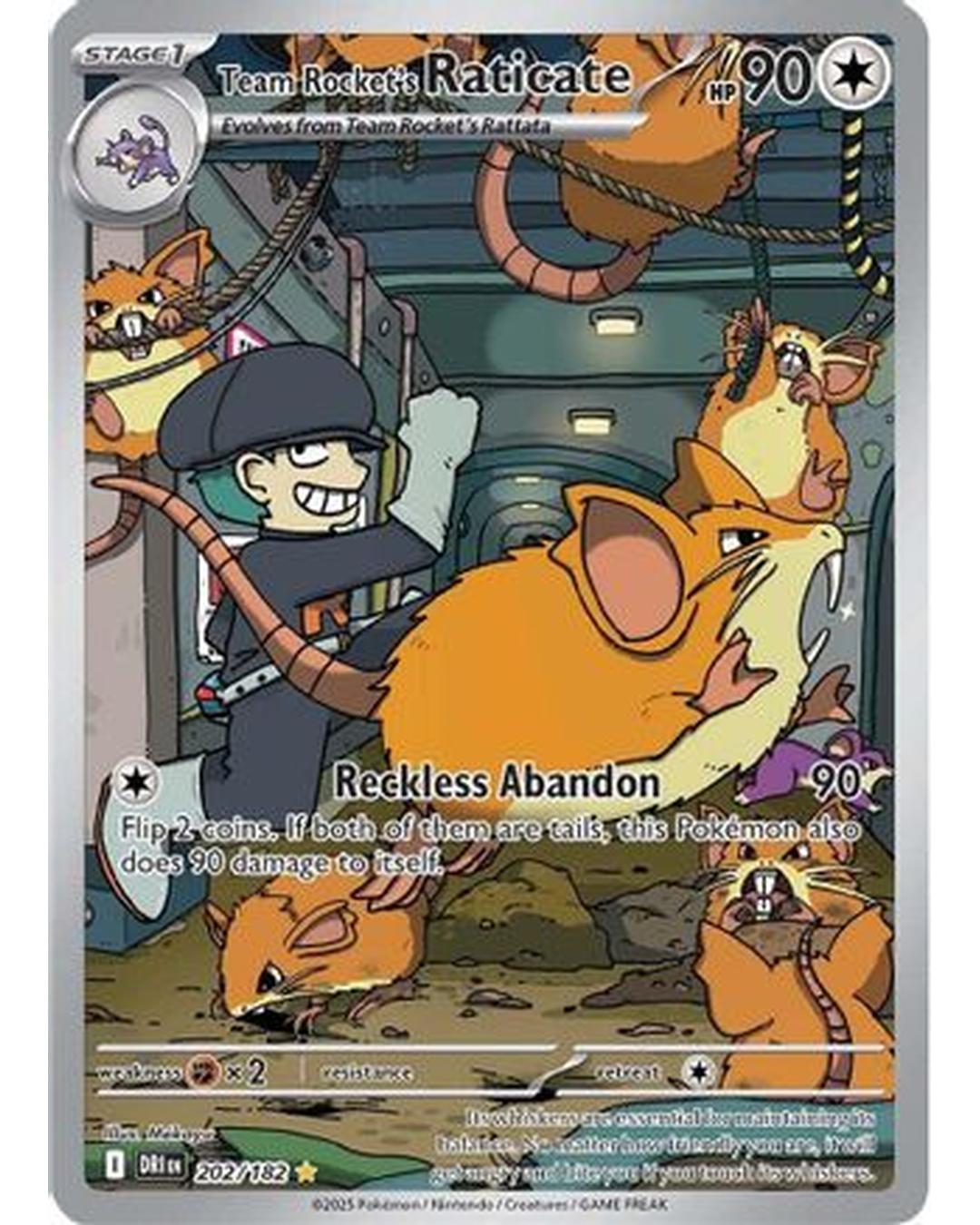 Team Rocket's Raticate 202/182  - Holofoil SV10 Destined Rivals - Illustration Rare