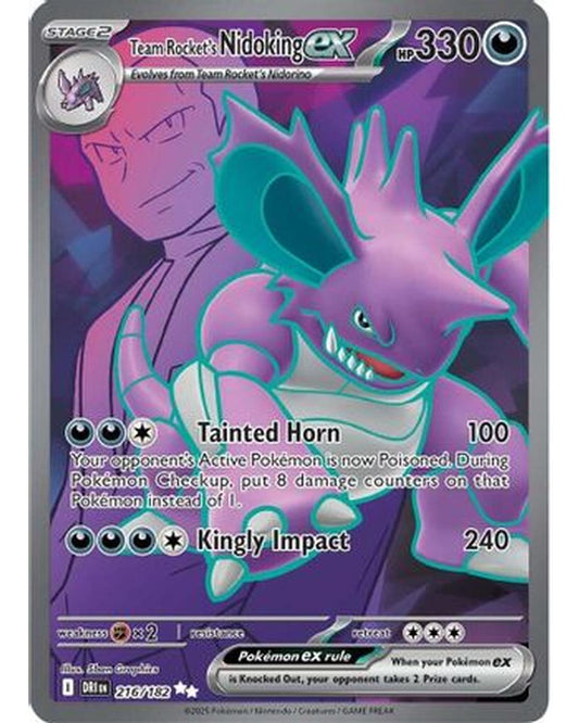 Team Rocket's Nidoking ex 216/182  - Holofoil SV10 Destined Rivals - Ultra Rare