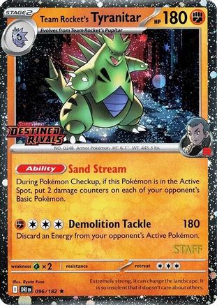 Team Rocket's Tyranitar (Prerelease) [Staff] 096  - Holofoil Miscellaneous Cards & Products - Rare