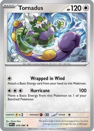 Tornadus 078/086  - Holofoil SV White Flare - Rare