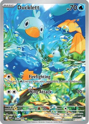 Ducklett 109/086  - Holofoil SV White Flare - Illustration Rare