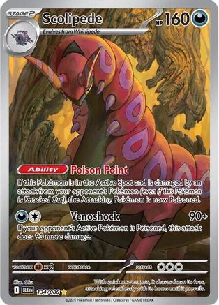 Scolipede 134/086  - Holofoil SV Black Bolt - Illustration Rare