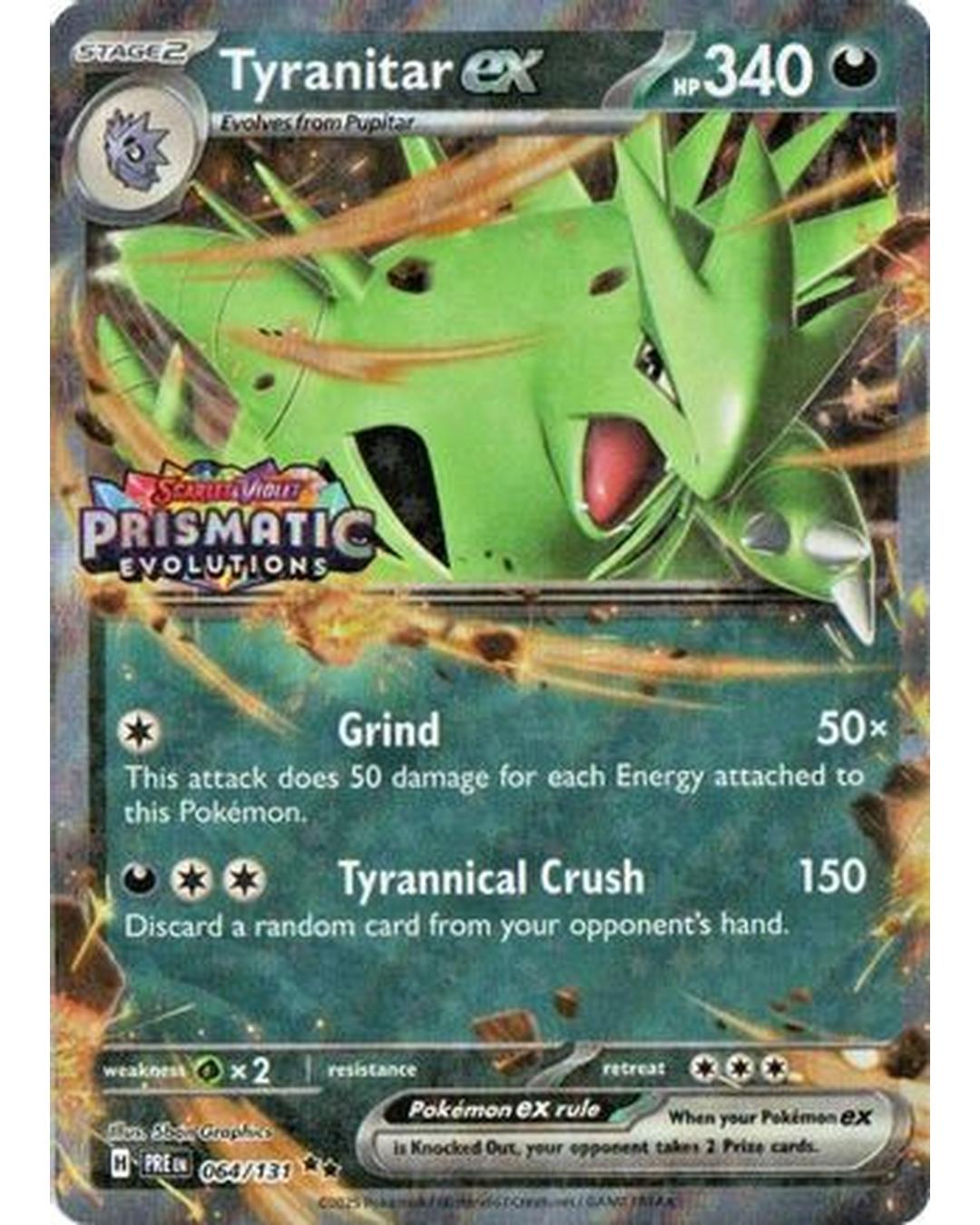 Tyranitar ex (Prismatic Evolutions Stamp) 064  - Holofoil Miscellaneous Cards & Products - Double Rare