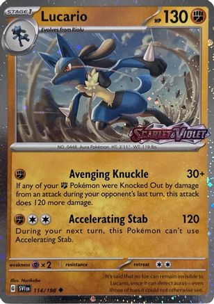 Lucario (Scarlet & Violet Stamp) 114  - Holofoil Miscellaneous Cards & Products - Uncommon