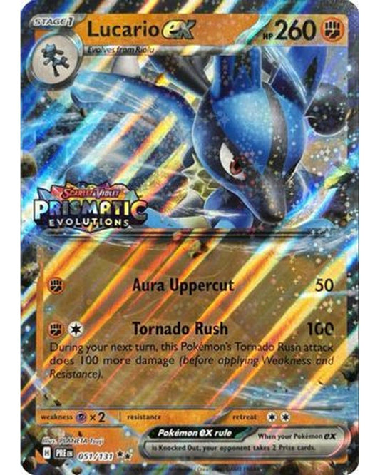 Lucario ex (Prismatic Evolutions Stamp) 051  - Holofoil Miscellaneous Cards & Products - Double Rare