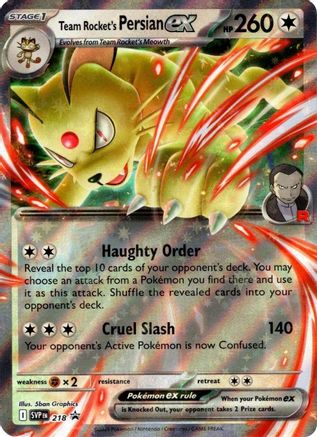 Team Rocket's Persian ex 218/182  - Holofoil SV10 Destined Rivals - Promo