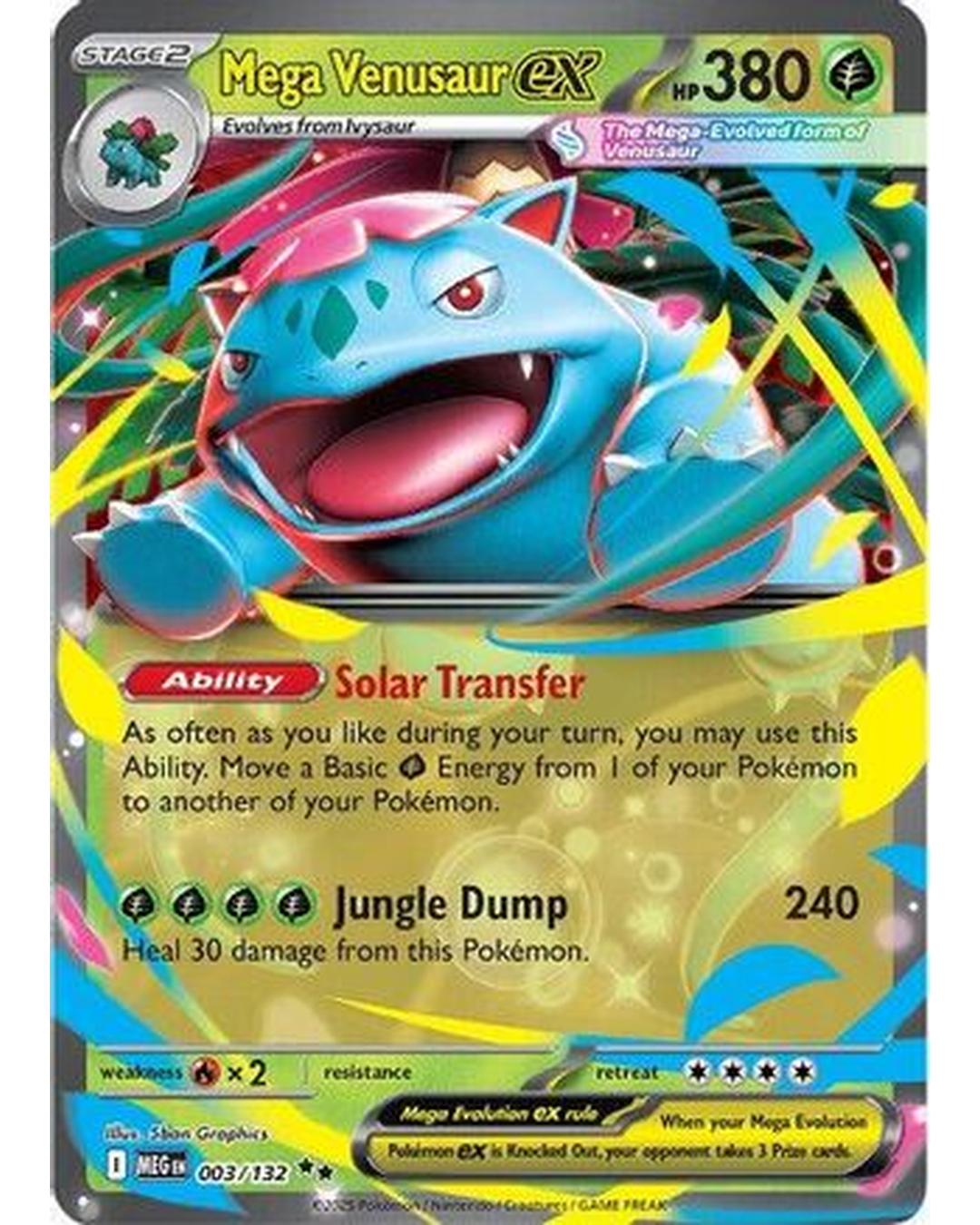 Mega Venusaur ex 003/132  - Holofoil ME01 Mega Evolution - Double Rare
