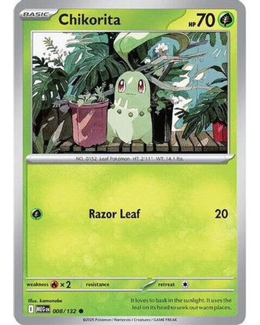 Chikorita 008/132  - Reverse Holofoil ME01 Mega Evolution - Common