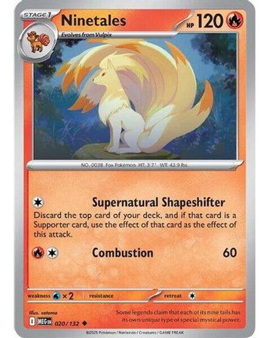 Ninetales 020/132  - Reverse Holofoil ME01 Mega Evolution - Uncommon