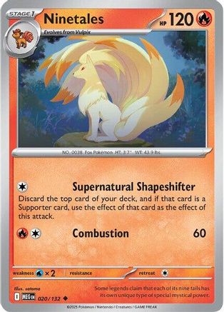 Ninetales 020  - Reverse Holofoil ME01 Mega Evolution - Uncommon