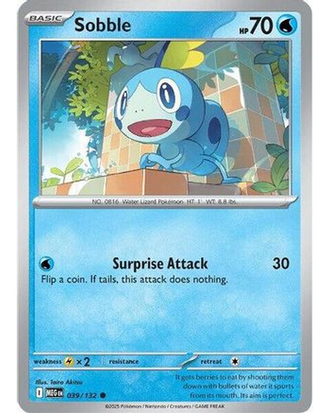 Sobble 039/132  - Reverse Holofoil ME01 Mega Evolution - Common