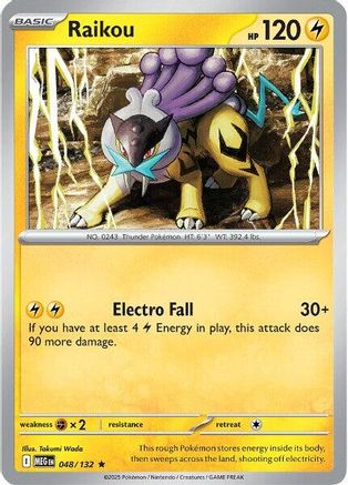 Raikou 048  - Reverse Holofoil ME01 Mega Evolution - Rare