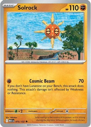 Solrock 075  - Reverse Holofoil ME01 Mega Evolution - Uncommon
