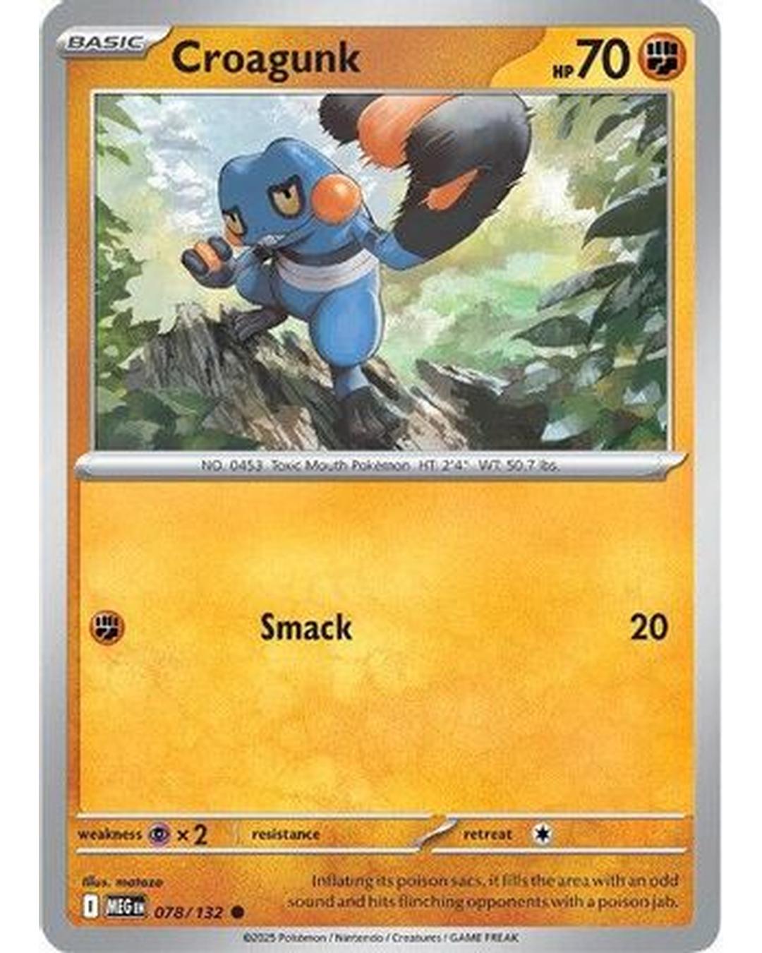Croagunk 078/132  - Reverse Holofoil ME01 Mega Evolution - Common