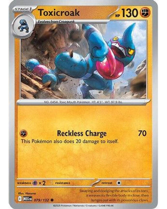 Toxicroak 079/132  - Reverse Holofoil ME01 Mega Evolution - Common