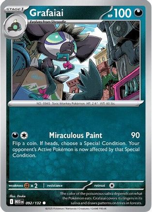 Grafaiai 092  - Reverse Holofoil ME01 Mega Evolution - Common