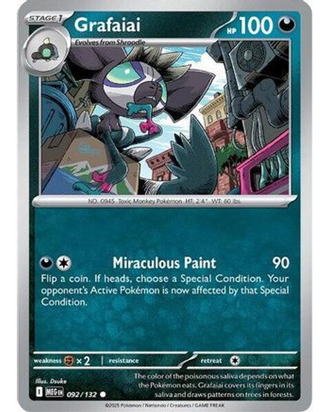 Grafaiai 092/132  - Reverse Holofoil ME01 Mega Evolution - Common