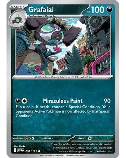 Grafaiai 092/132  - Reverse Holofoil ME01 Mega Evolution - Common