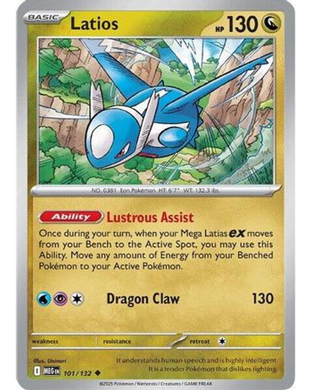 Latios 101/132  - Reverse Holofoil ME01 Mega Evolution - Uncommon