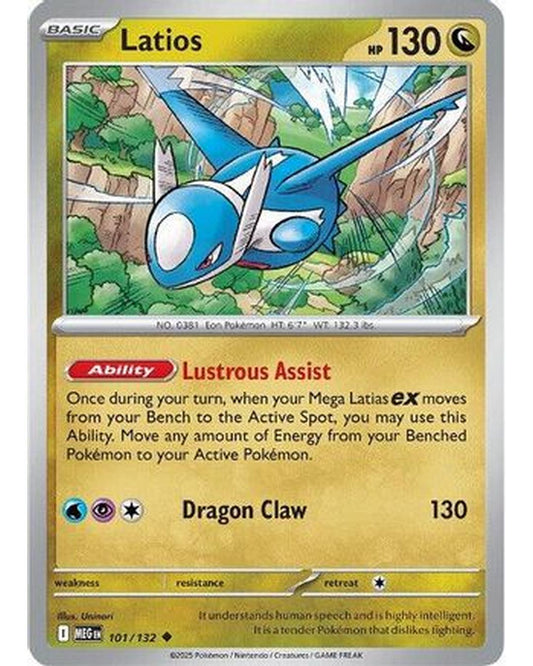 Latios 101/132  - Reverse Holofoil ME01 Mega Evolution - Uncommon
