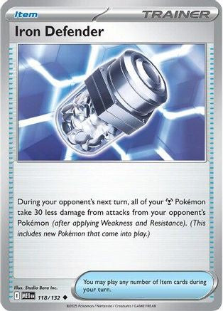 Iron Defender 118  - Reverse Holofoil ME01 Mega Evolution - Uncommon