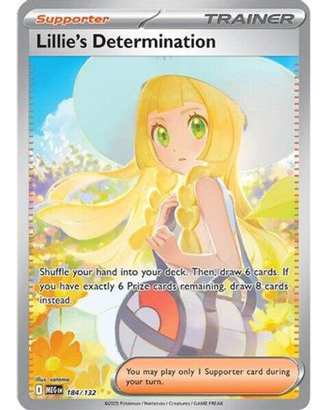 Lillie's Determination 184/132  - Holofoil ME01 Mega Evolution - Special Illustration Rare